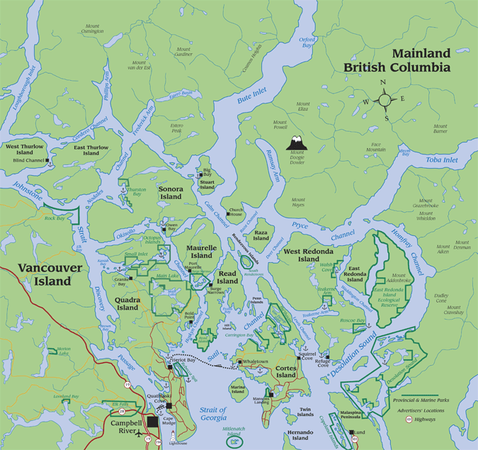 Map of the Discovery Islands