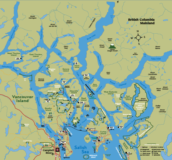 Map of the Discovery Islands