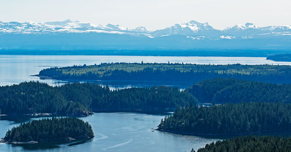 View across Gorge Harbour, Cortes Island, BC