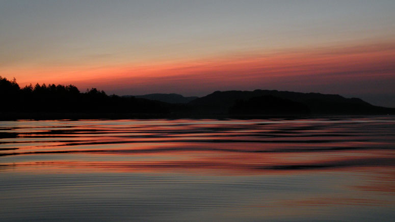 Sunset over Sutil Channel, Quadra Island