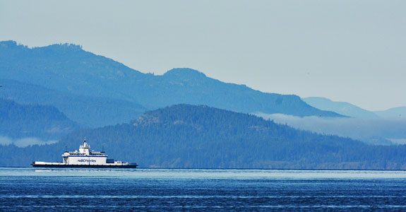 M.V. Powell River Queen crossing Discovery Passage to Quadra Island